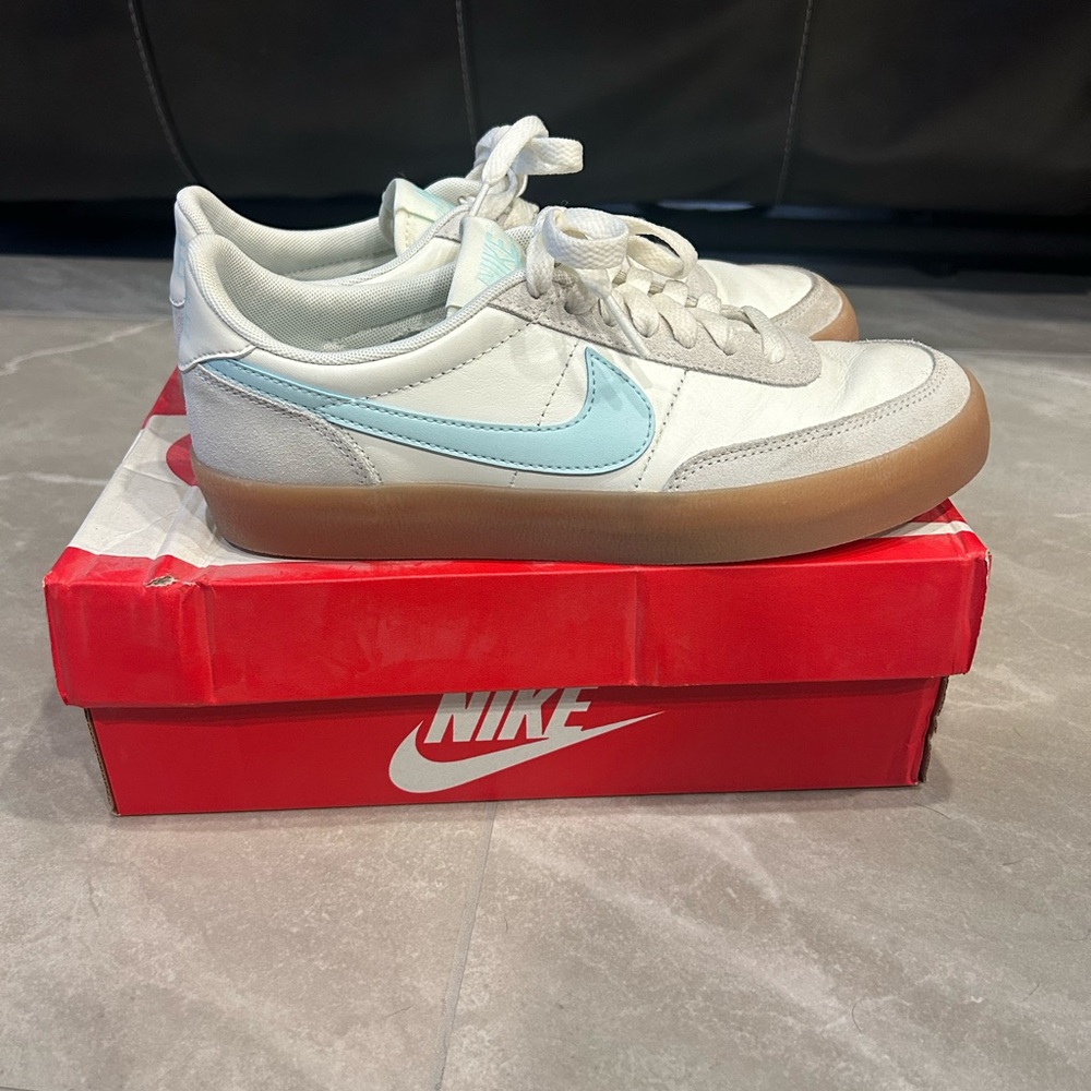 Nike Cream and Light Blue Sneakers